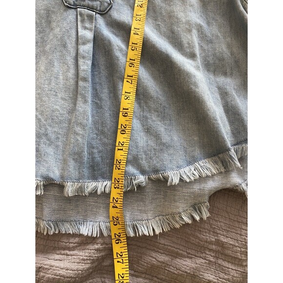 Anthropologie Holding Horses Denim Chambray Fray Edge Top Small - Picture 9 of 12